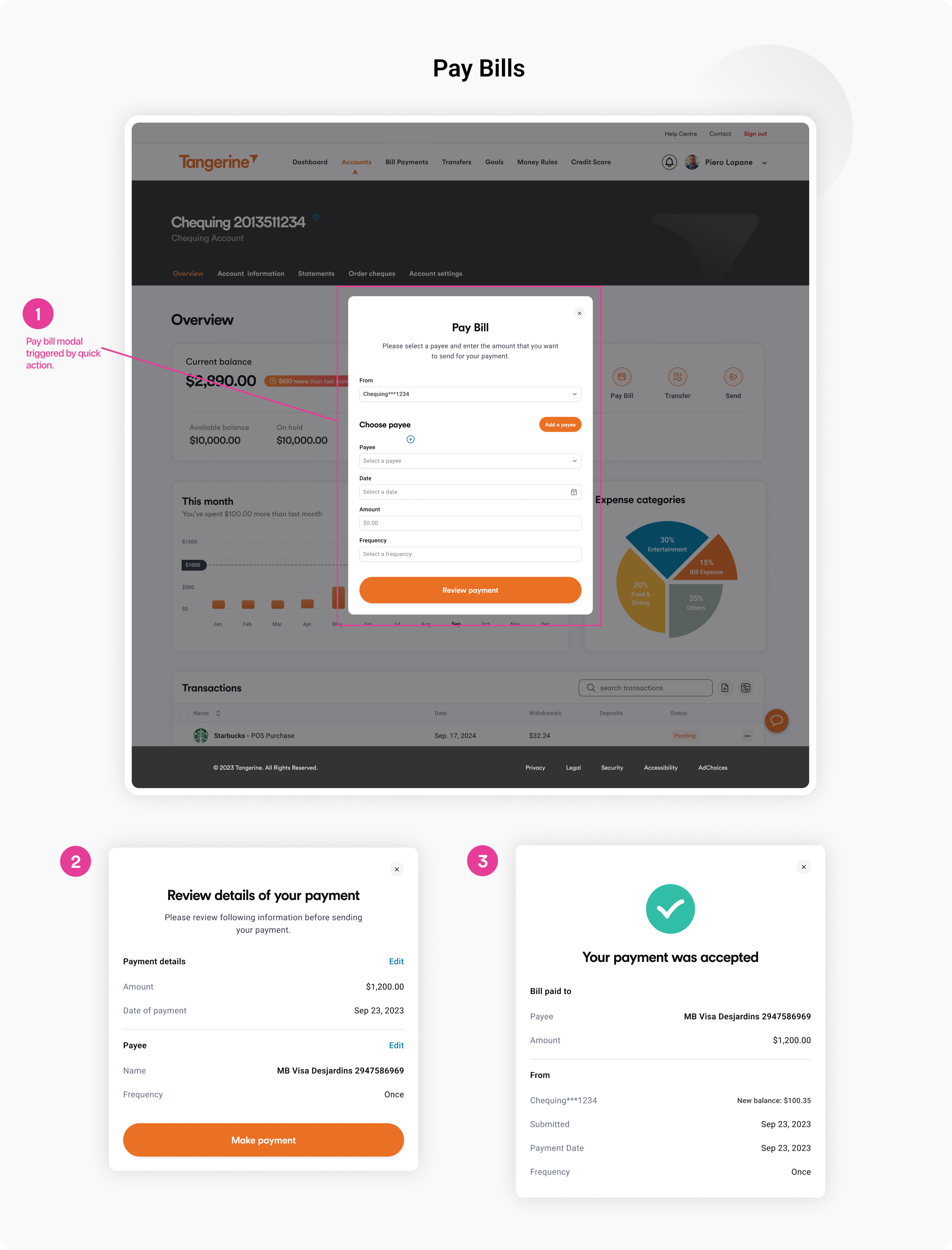 Paiement de factures Tangerine