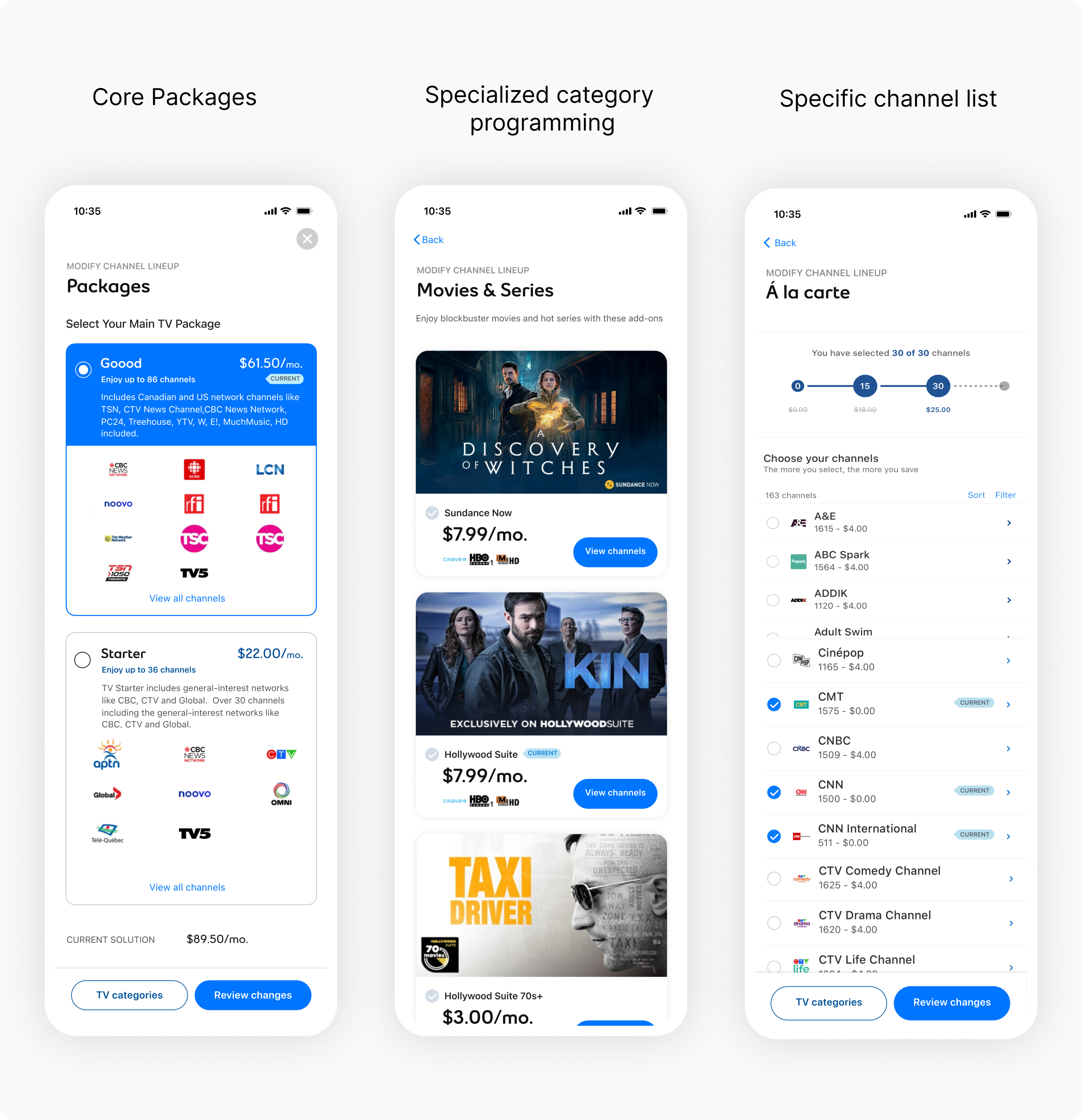 TV package management overview