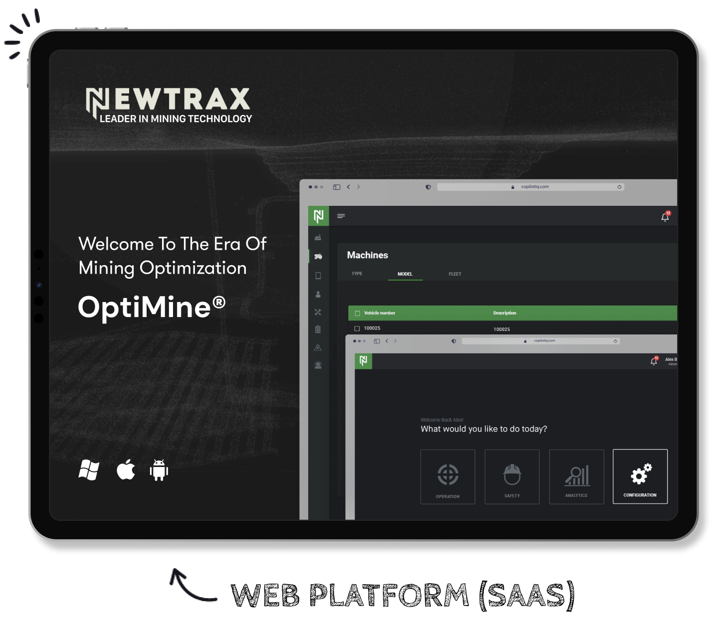 Newtrax mining platform web preview