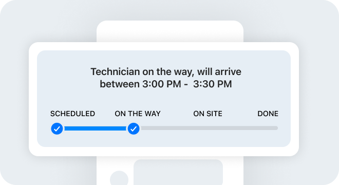 Track the visit status and ETA